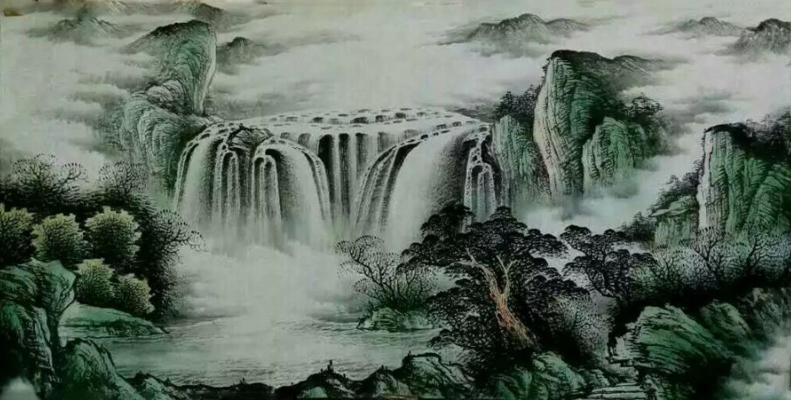 周马龙国画作品《【山水9】作者周马龙》【图0】