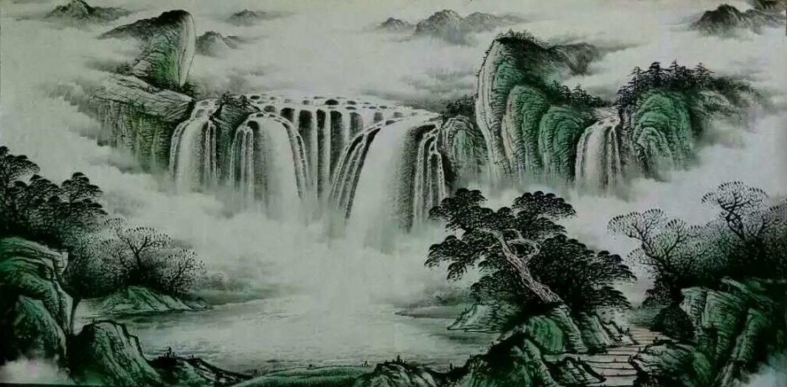 周马龙国画作品《【山水10】作者周马龙》【图0】