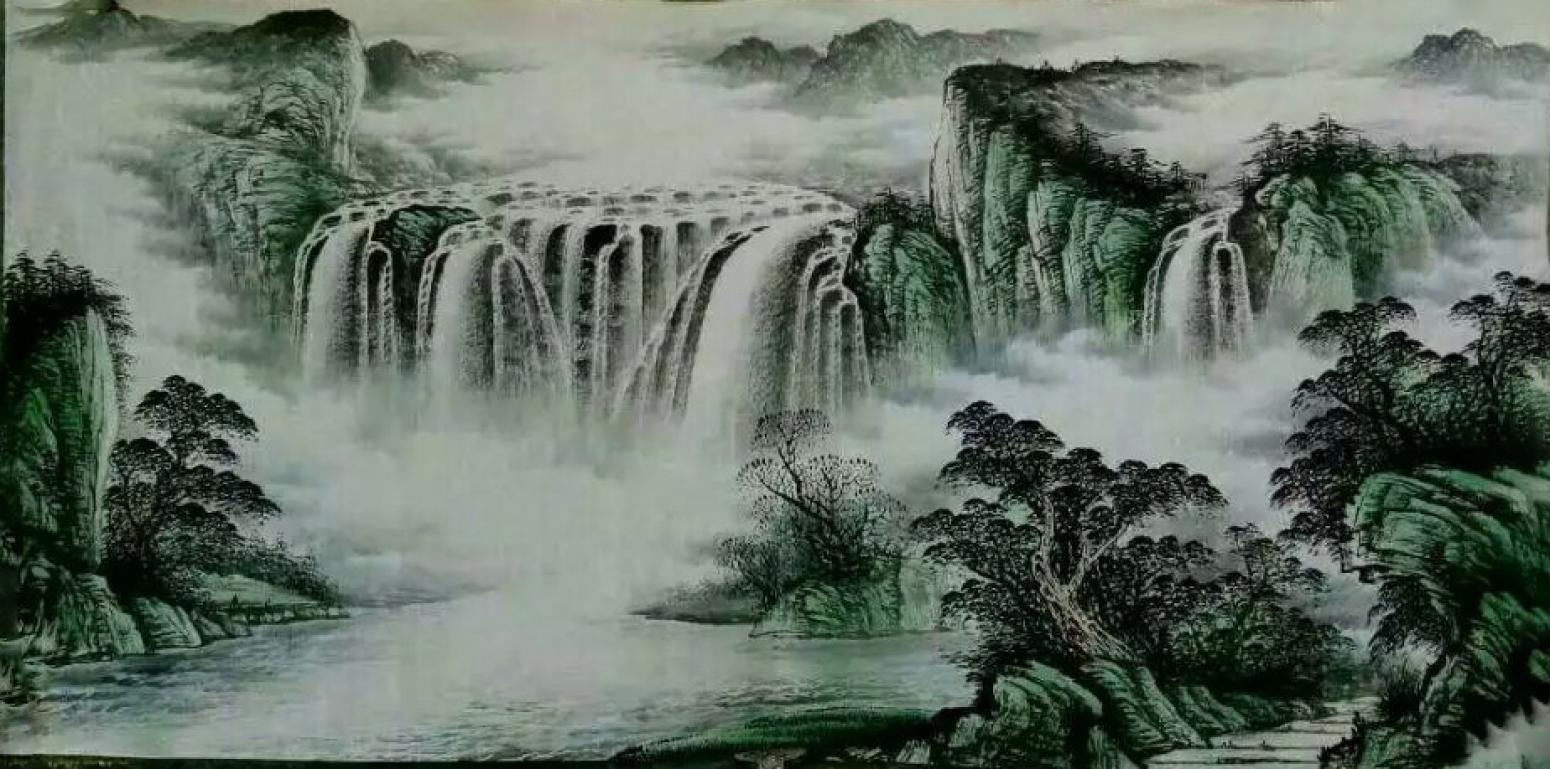 周马龙国画作品《【山水11】作者周马龙》【图0】