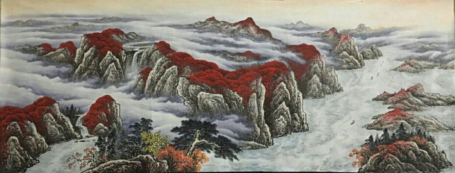 周马龙国画作品《【山水13】作者周马龙》【图0】