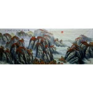 卢俊良国画作品《【旭日东升山河丽】作者卢俊良》价格2880.00元