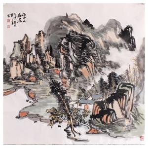 艺术品图片：艺术家夏广怡国画作品名称《【云山幽居】作者夏广怡》价格4800.00 元