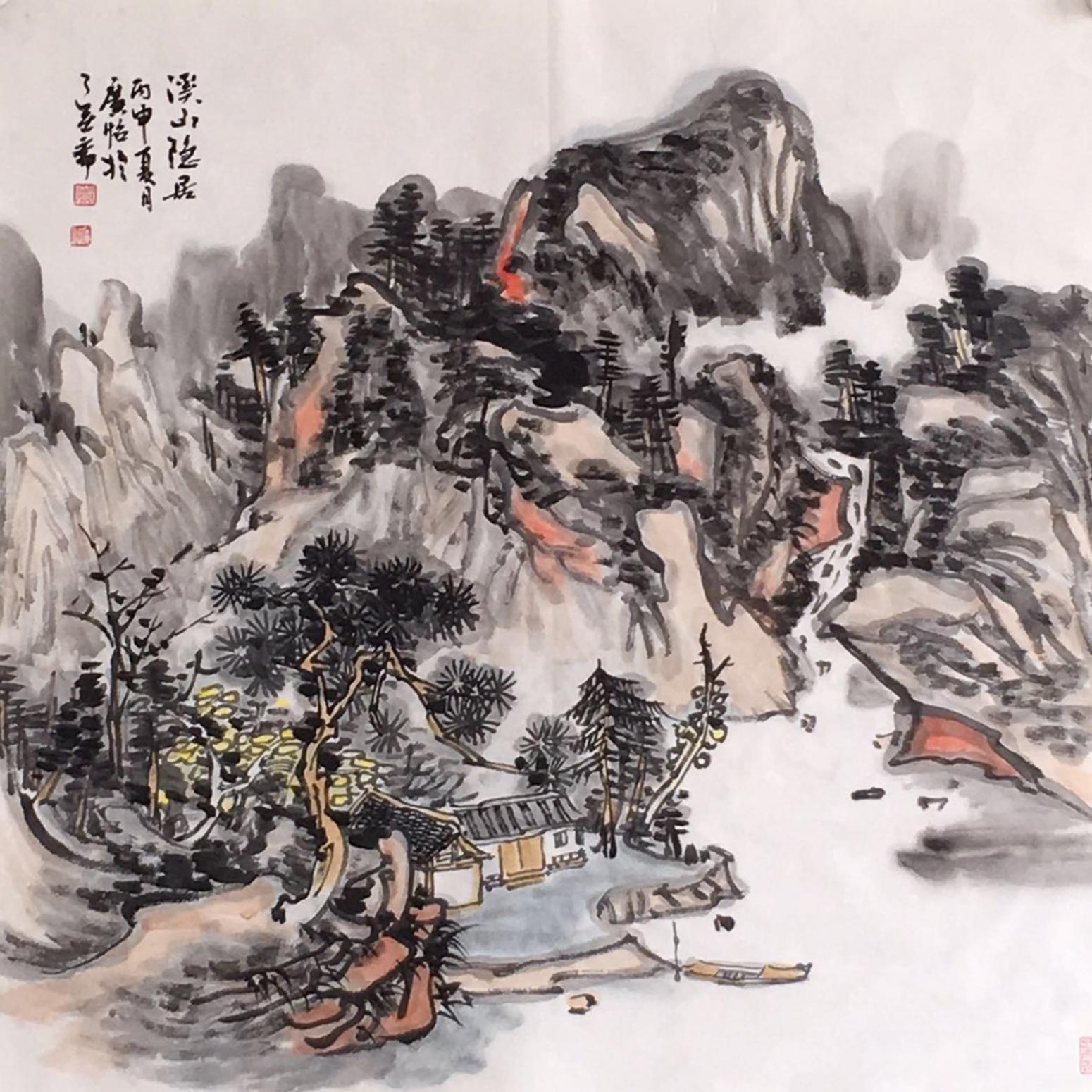 夏广怡国画作品《【溪山隐居1】作者夏广怡》【图0】