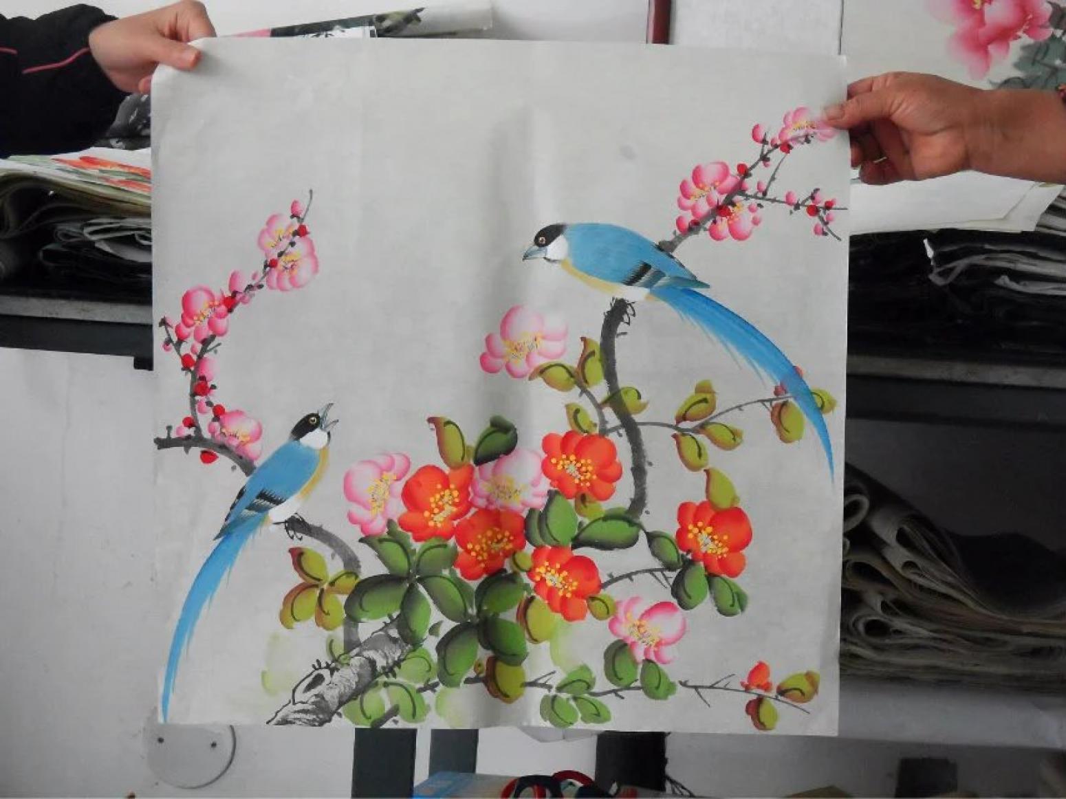 国画作品《双喜临门》【图0】