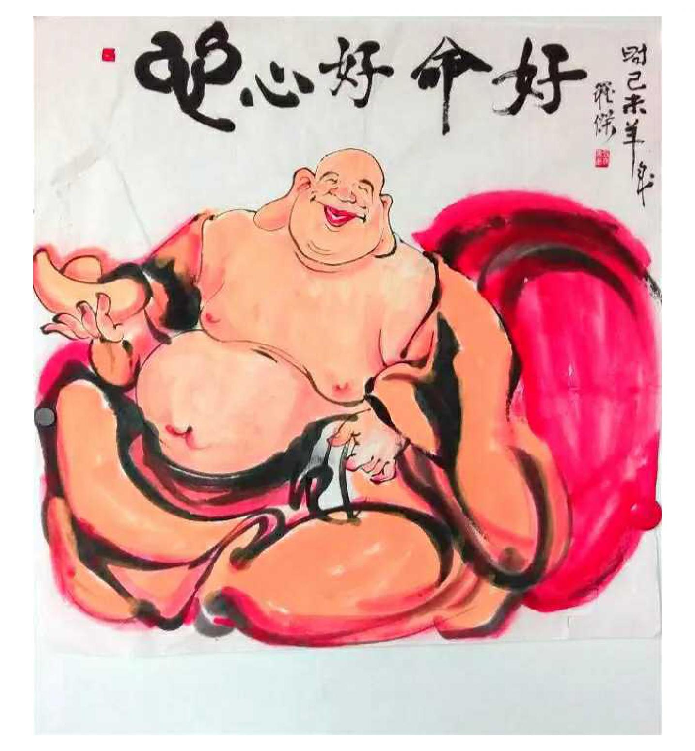 罗杰国画作品《【罗汉】作者罗杰》