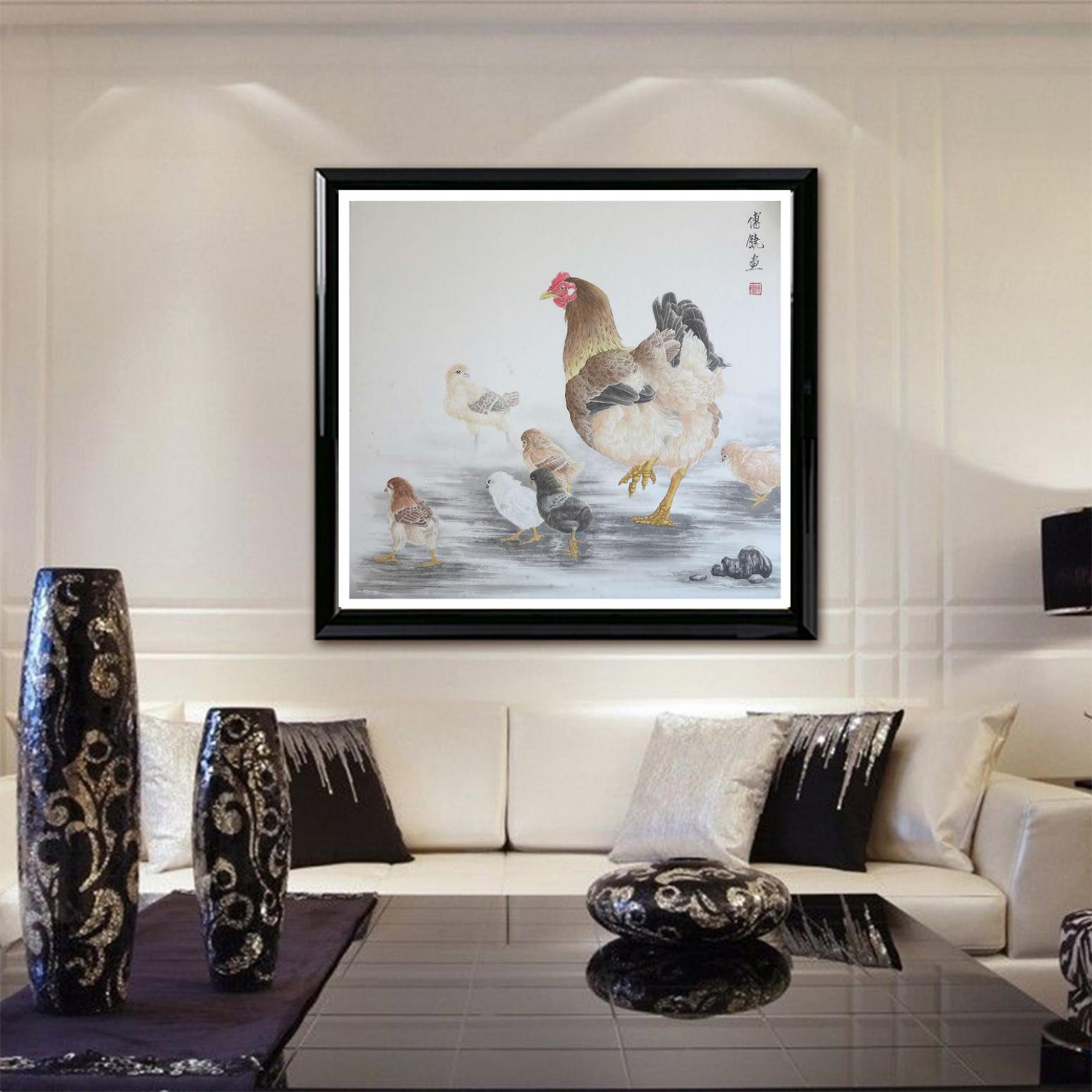 傅饶国画作品《【合家欢】作者傅饶》【图3】