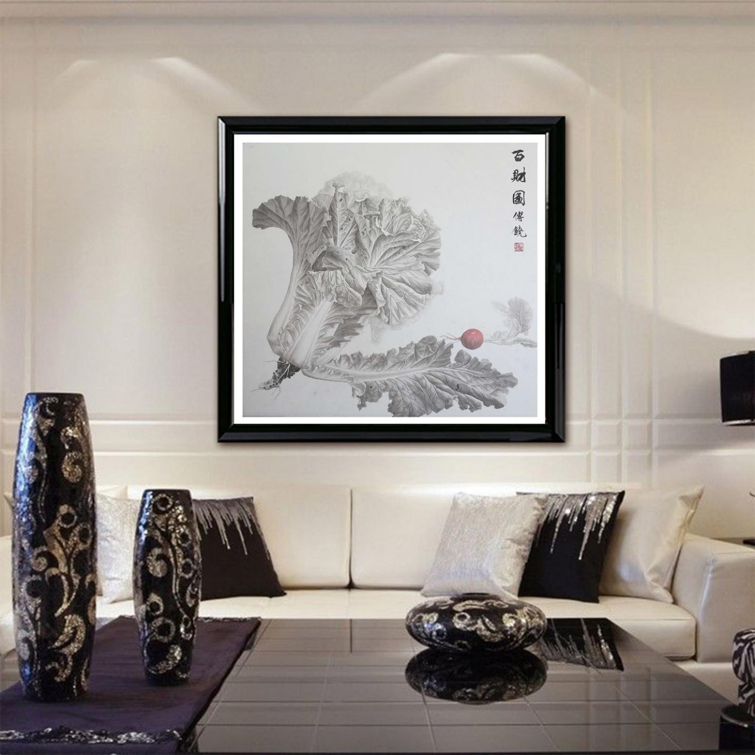 傅饶国画作品《【百财图2】作者傅饶》【图3】