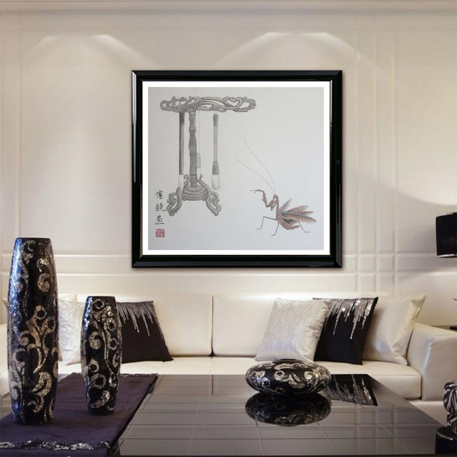 傅饶国画作品《【螳螂】作者傅饶》【图3】