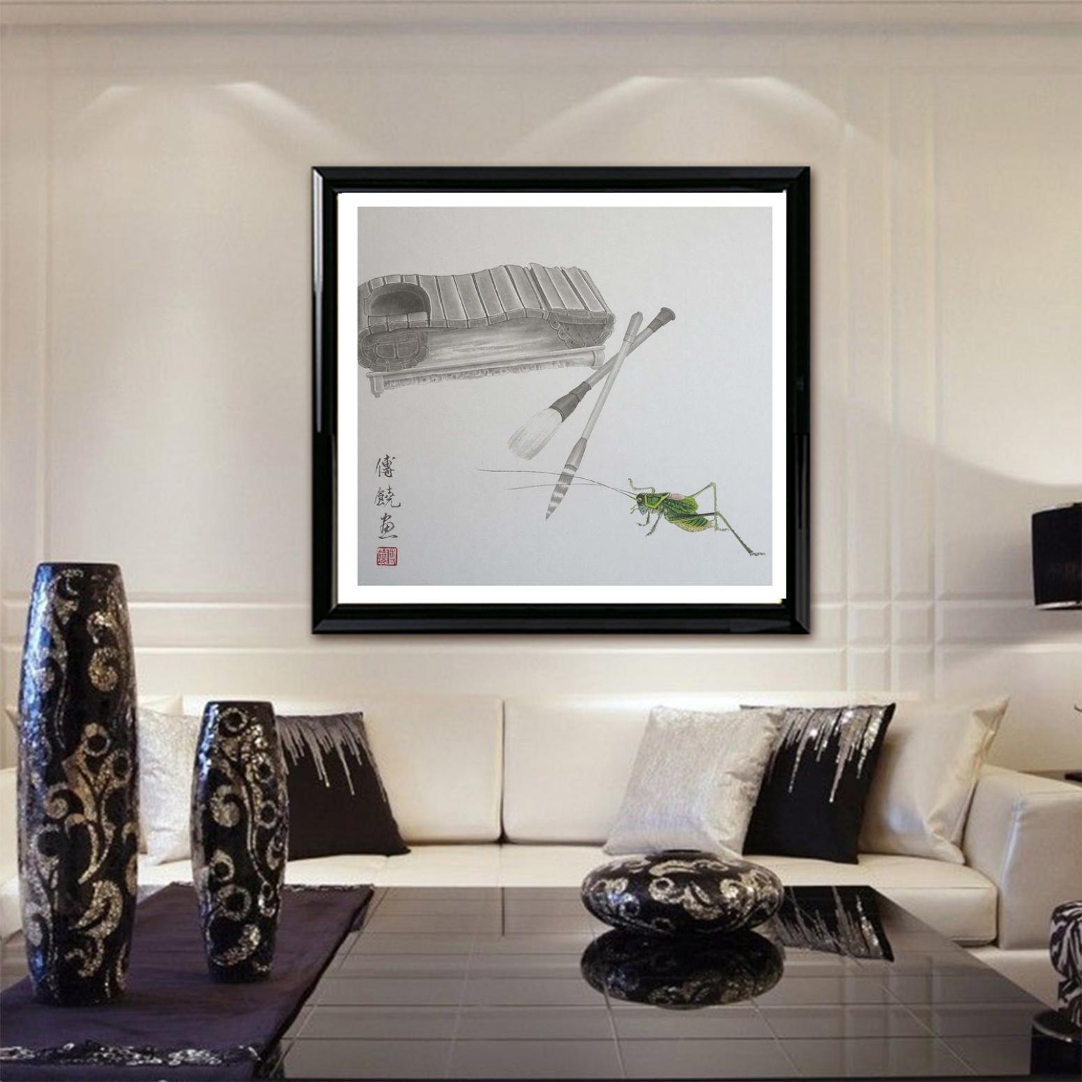 傅饶国画作品《【蝈蝈】作者傅饶》【图3】