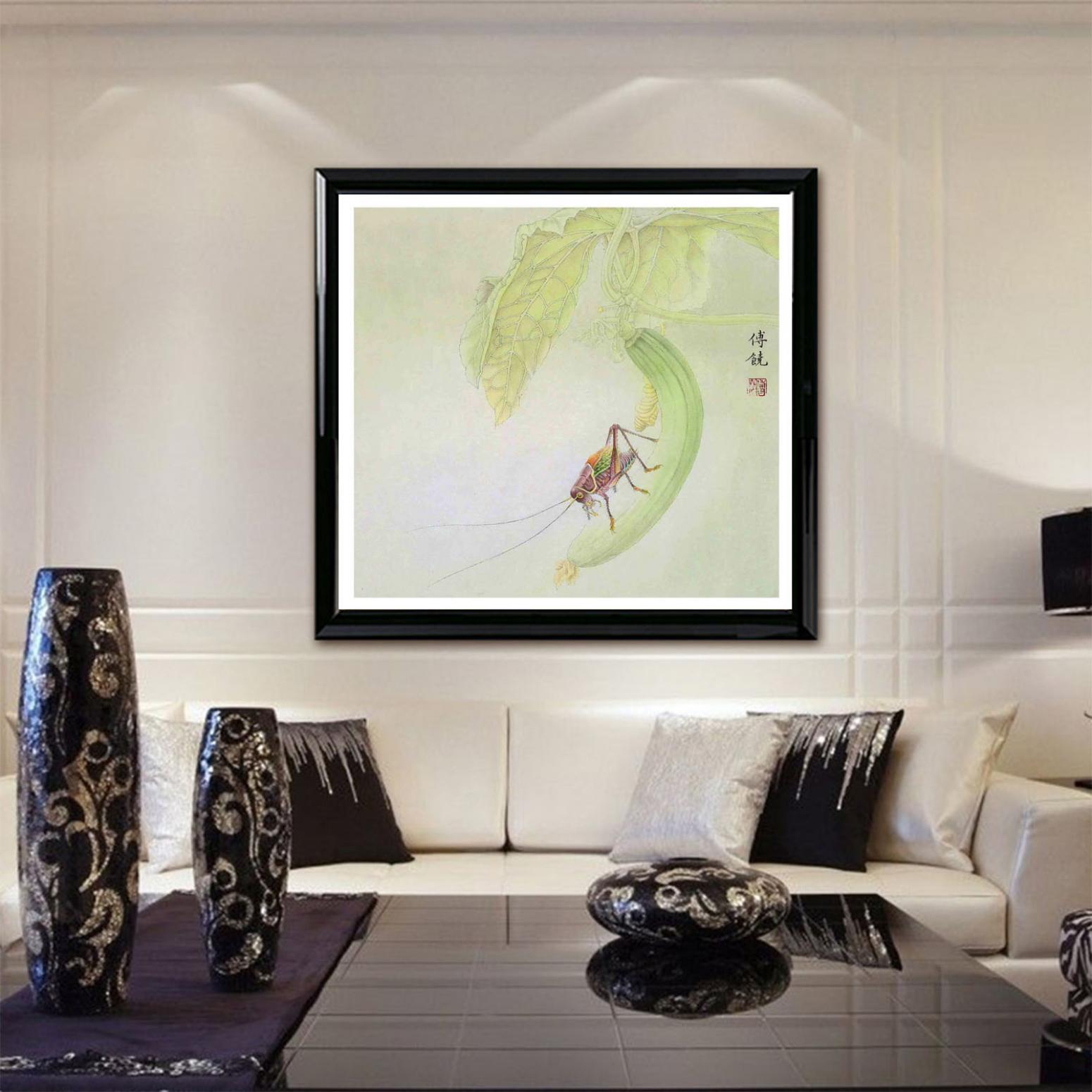 傅饶国画作品《【蝈蝈】作者傅饶》【图3】