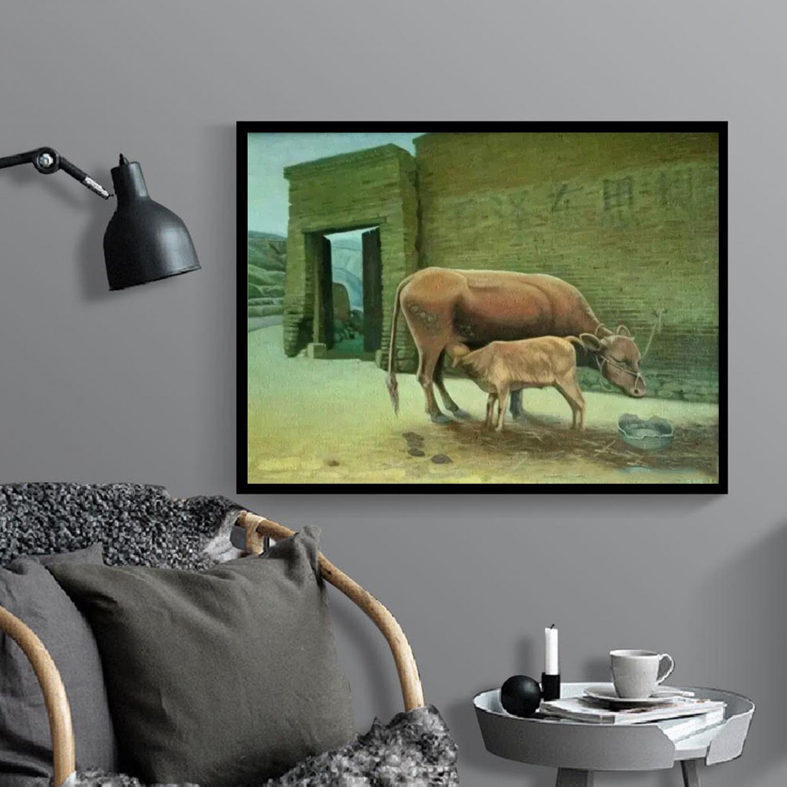 高志刚油画作品《【舐犊情深】作者高志刚》【图3】