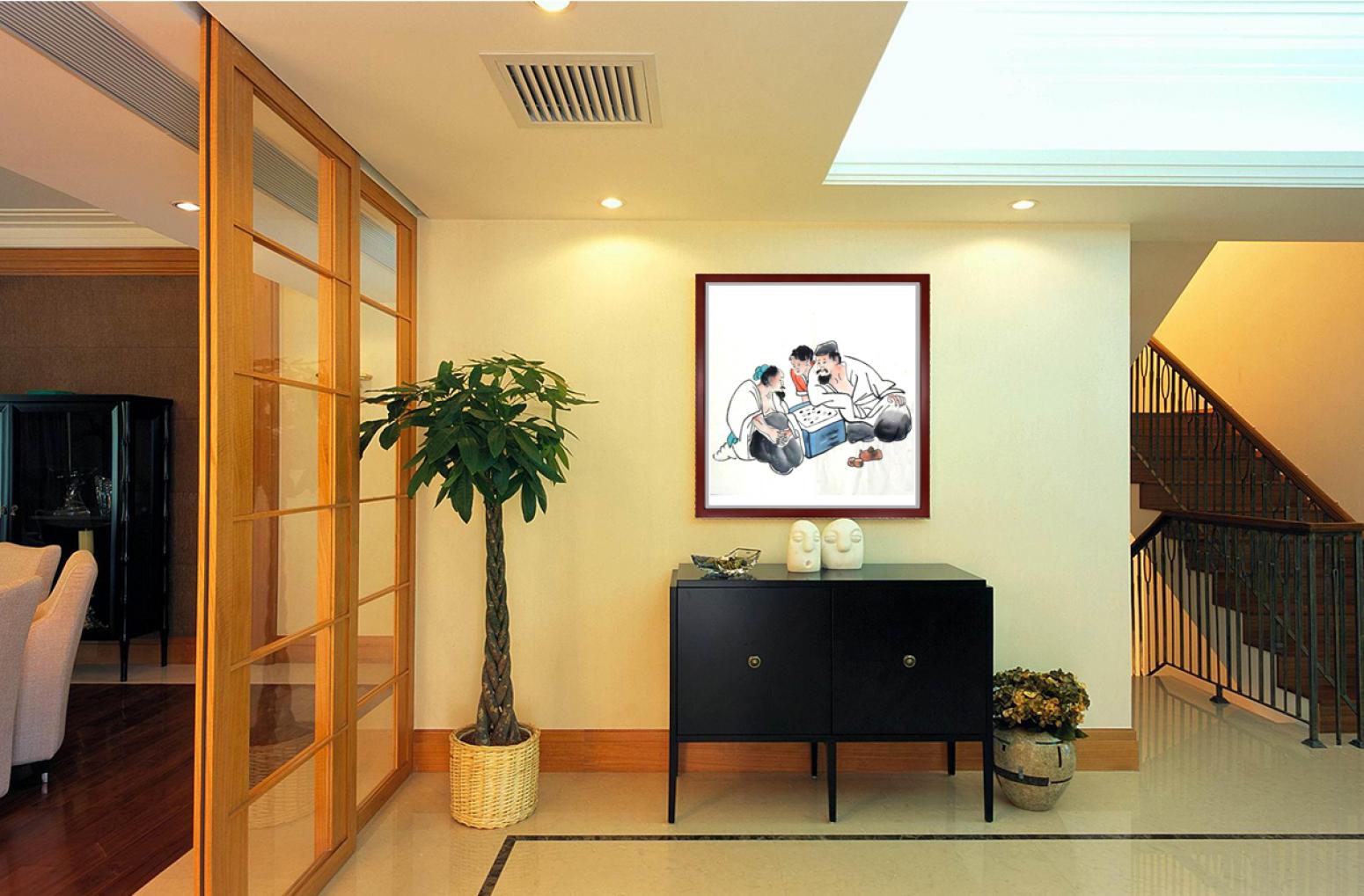 朱德宾国画作品《【老者对奕】作者朱德宾》【图3】