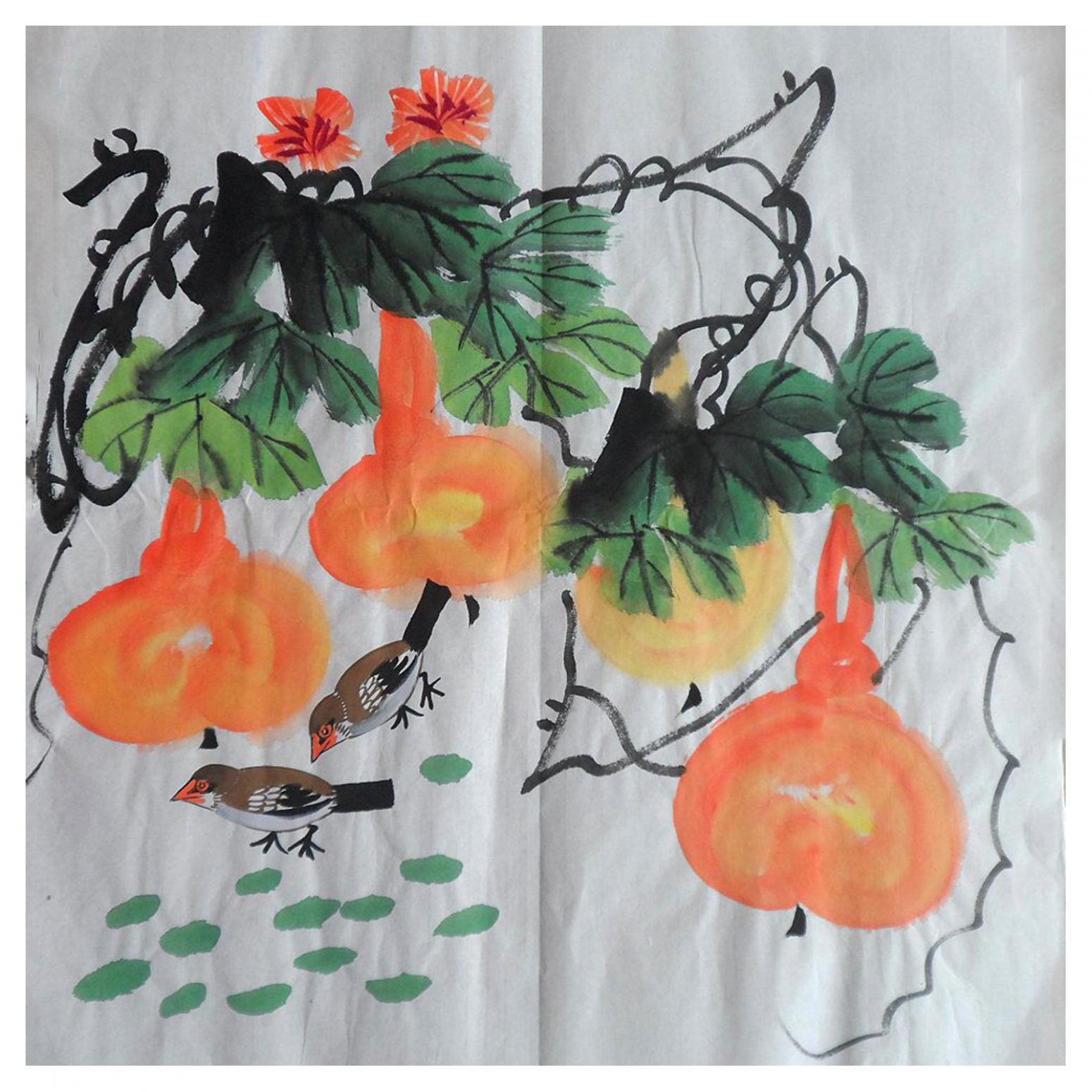 朱德宾国画作品《【福禄吉祥】作者朱德宾》