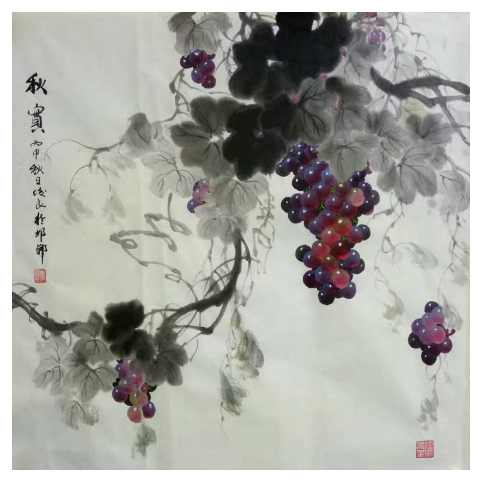 卢俊良国画作品《【秋实3】作者卢俊良》