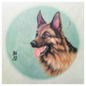 马新荣国画作品《【狼狗2】作者马新荣》价格700.00元