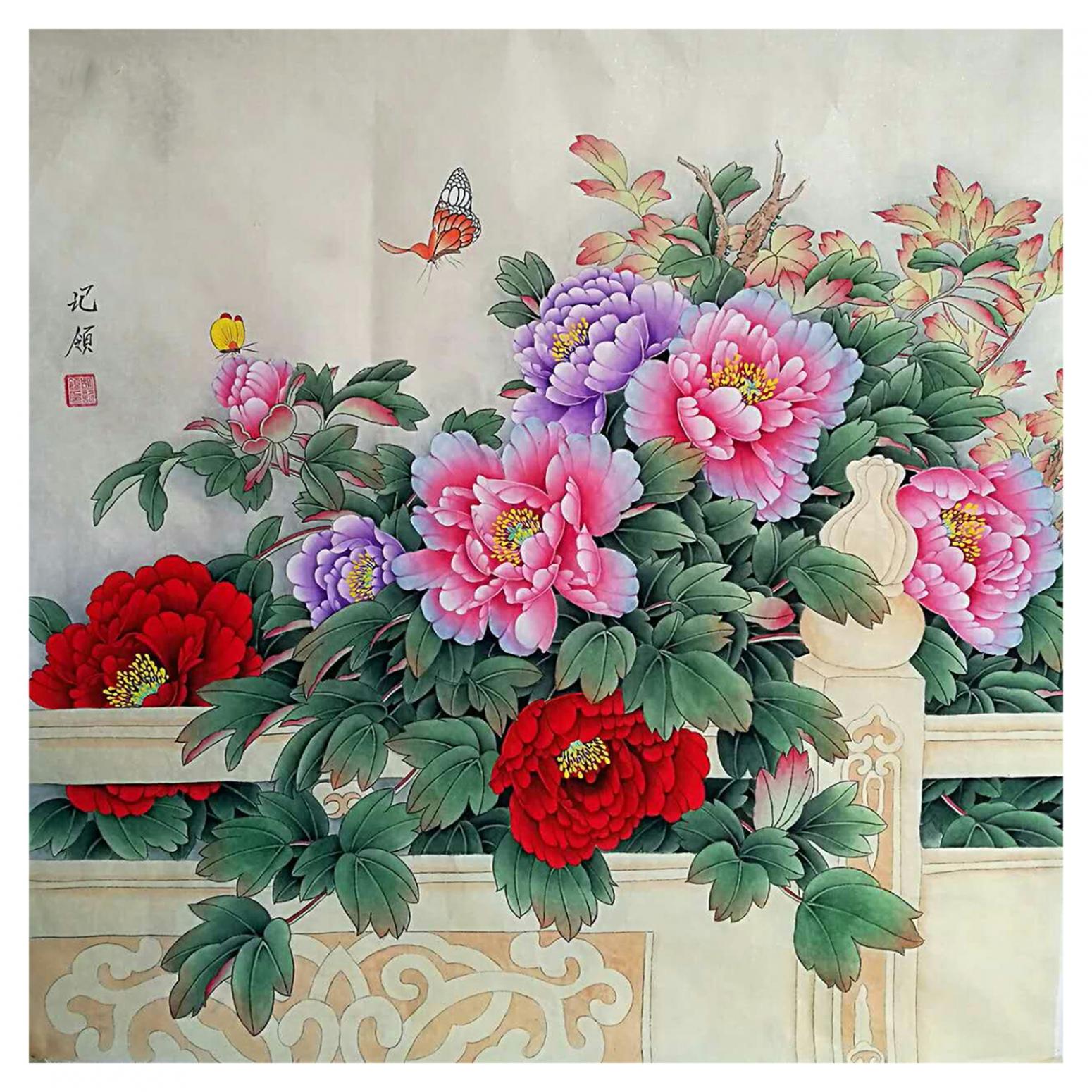 胡记领国画作品《【蝶恋花】作者胡记领》