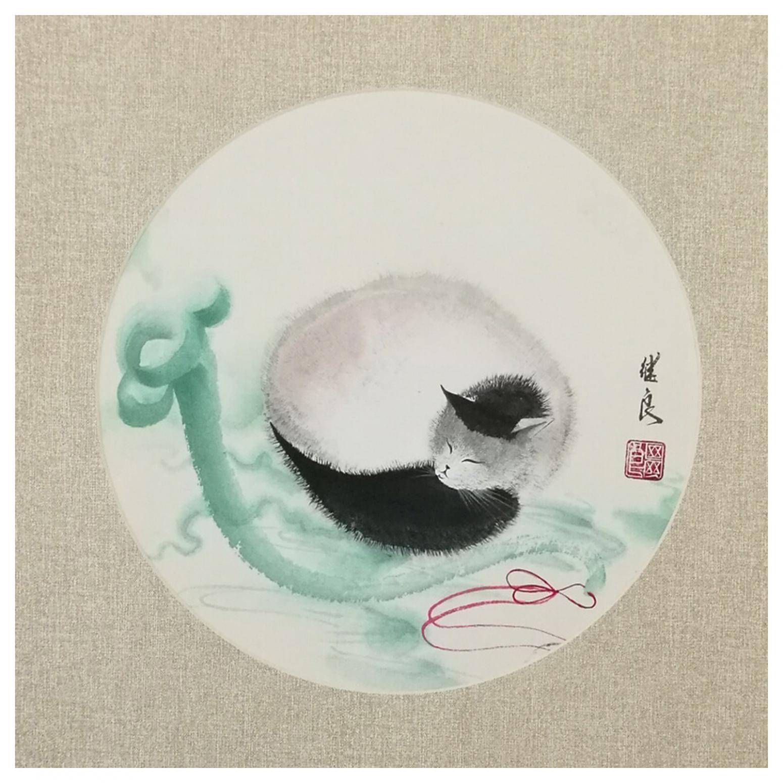 徐继良国画作品《【猫2】作者徐继良》