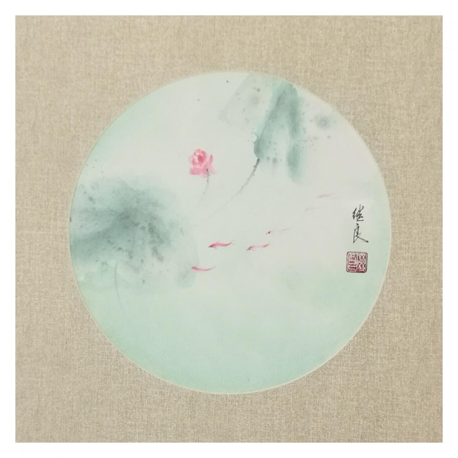 徐继良国画作品《【荷花1】作者徐继良》