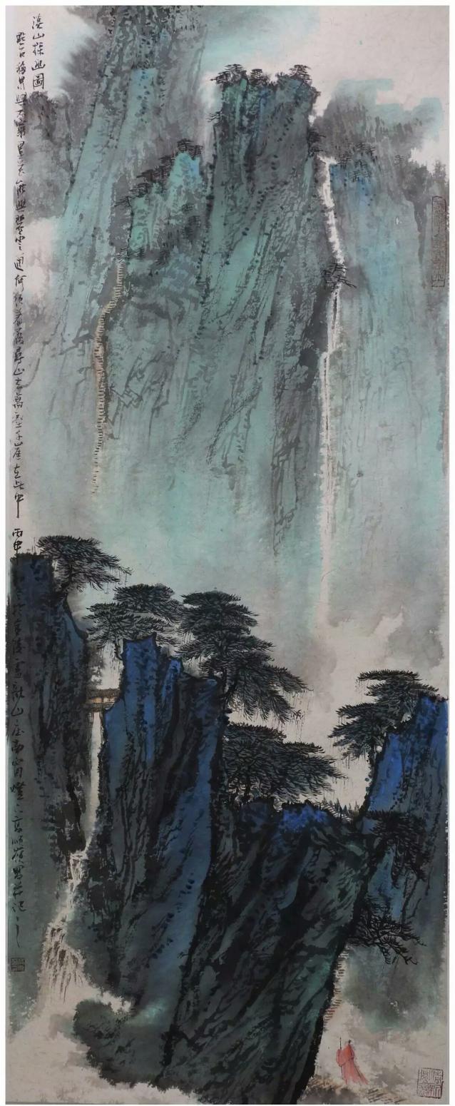 高顺岭国画作品《【溪山探幽图】作者高顺岭》【图0】