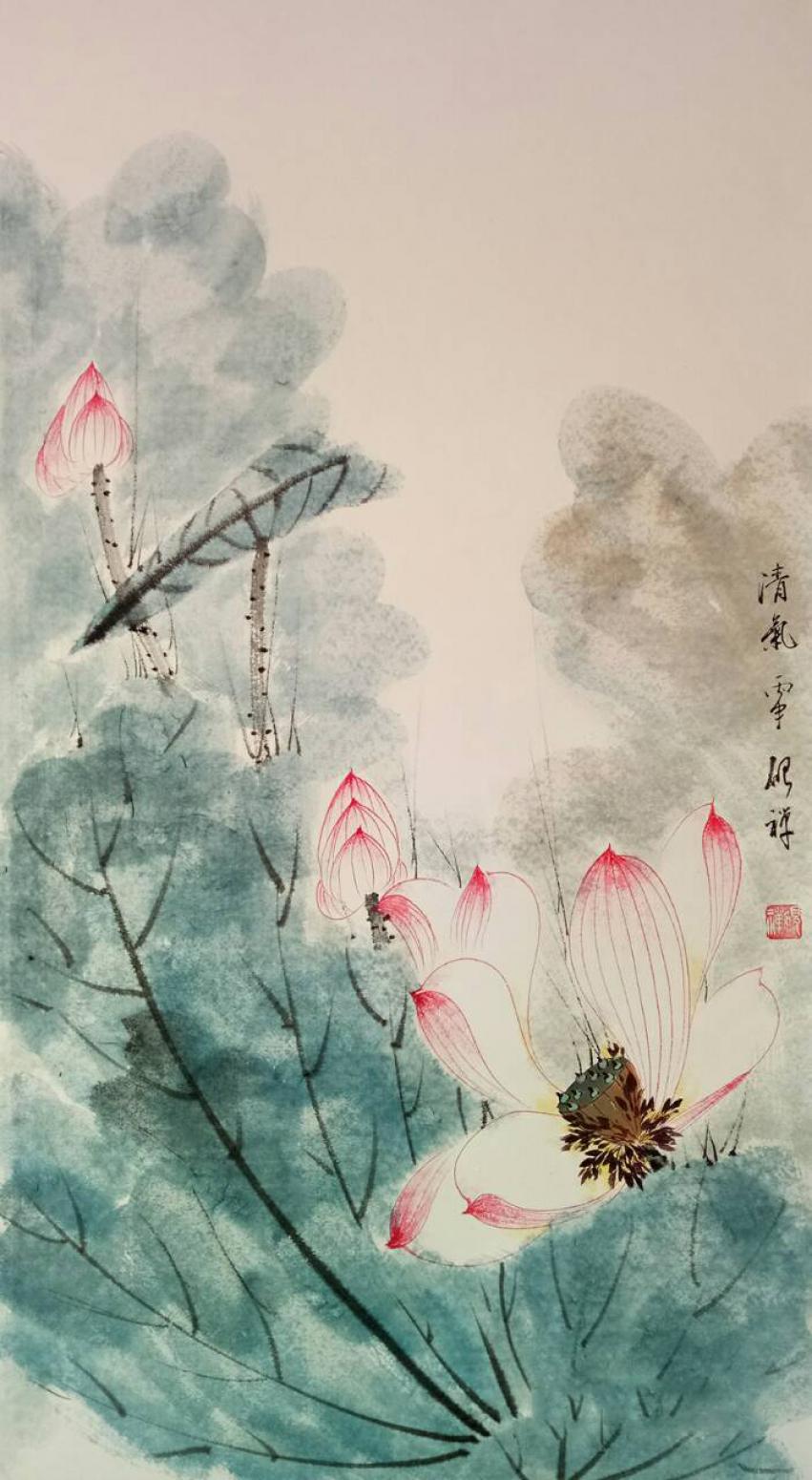 张清永国画作品《【荷花26】》【图0】
