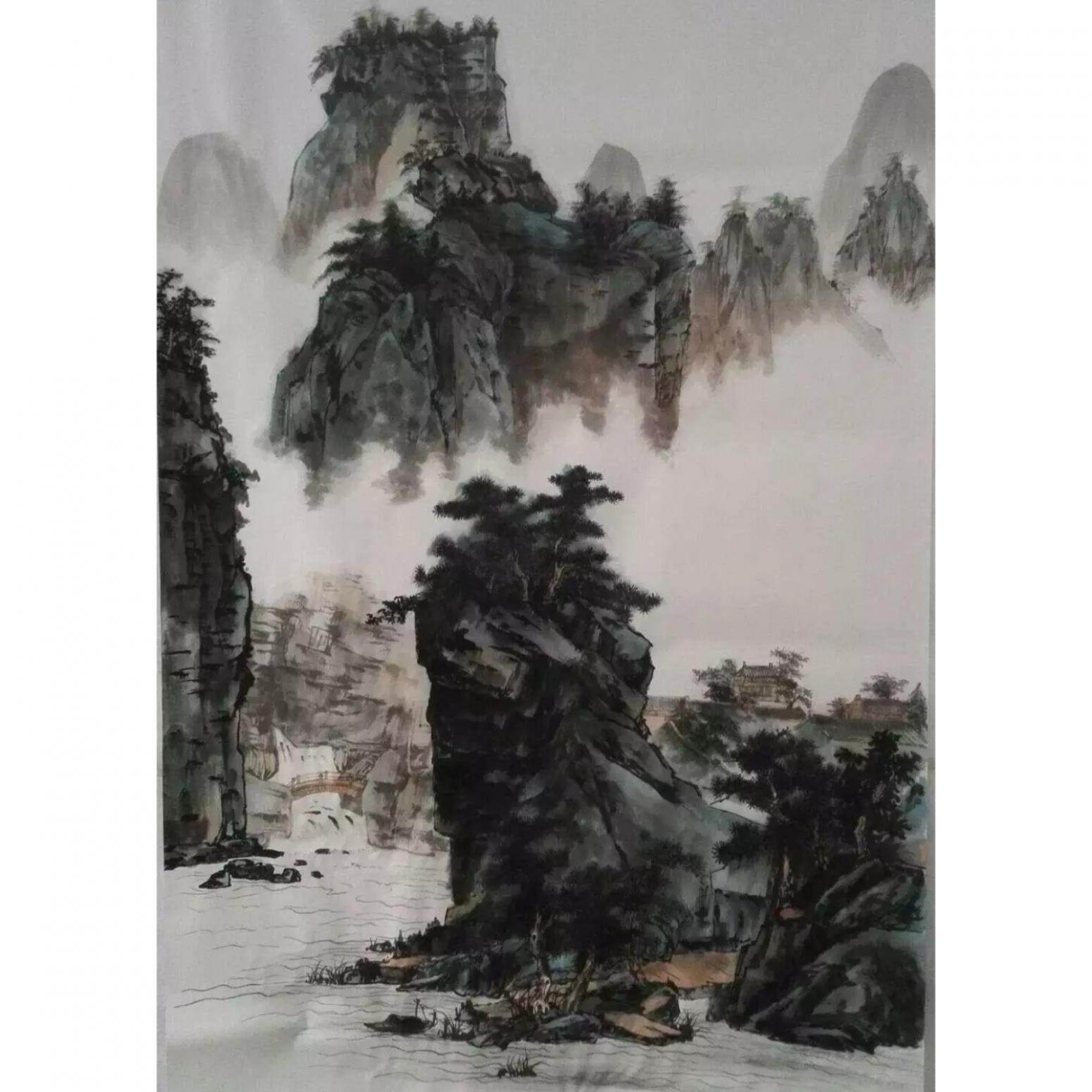 高锐锋国画作品《【山水1】作者高锐锋》