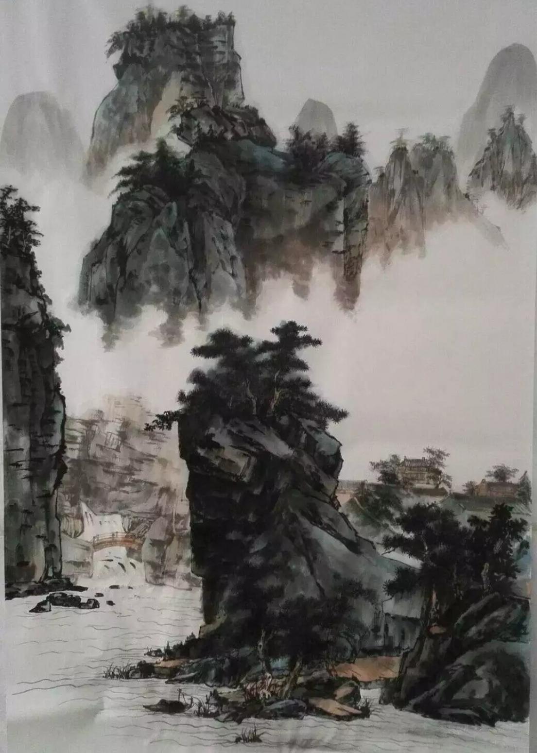 高锐锋国画作品《【山水1】作者高锐锋》【图0】