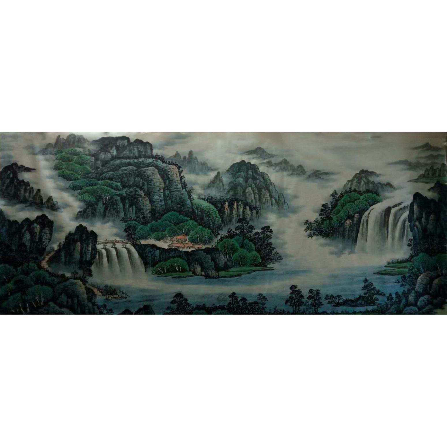 韦杰球国画作品《【高山流水60】作者韦杰球》