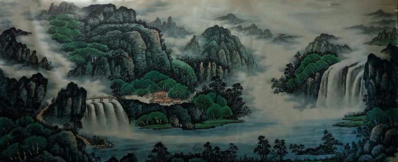 韦杰球国画作品《【高山流水60】作者韦杰球》【图0】