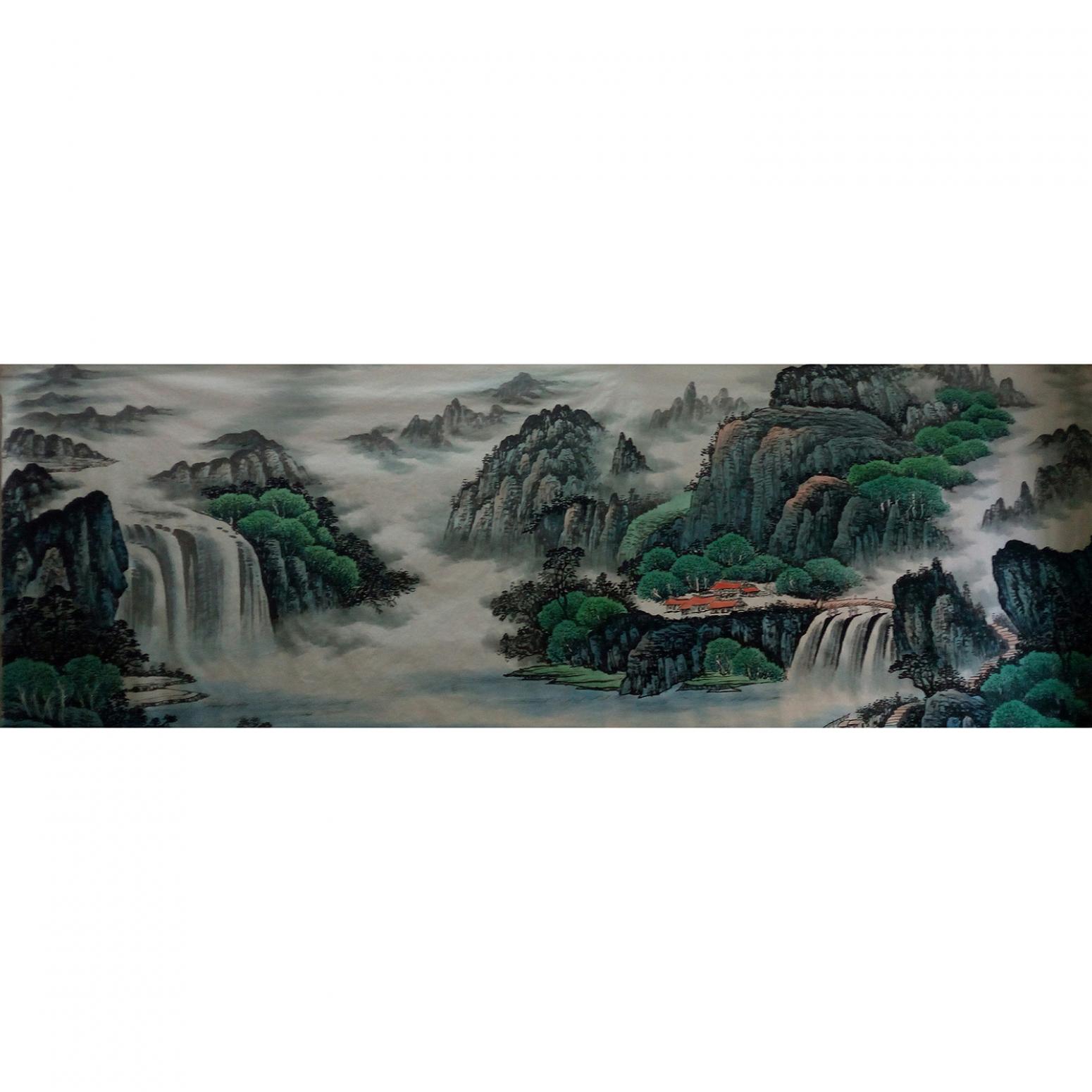 韦杰球国画作品《【高山流水61】作者韦杰球》