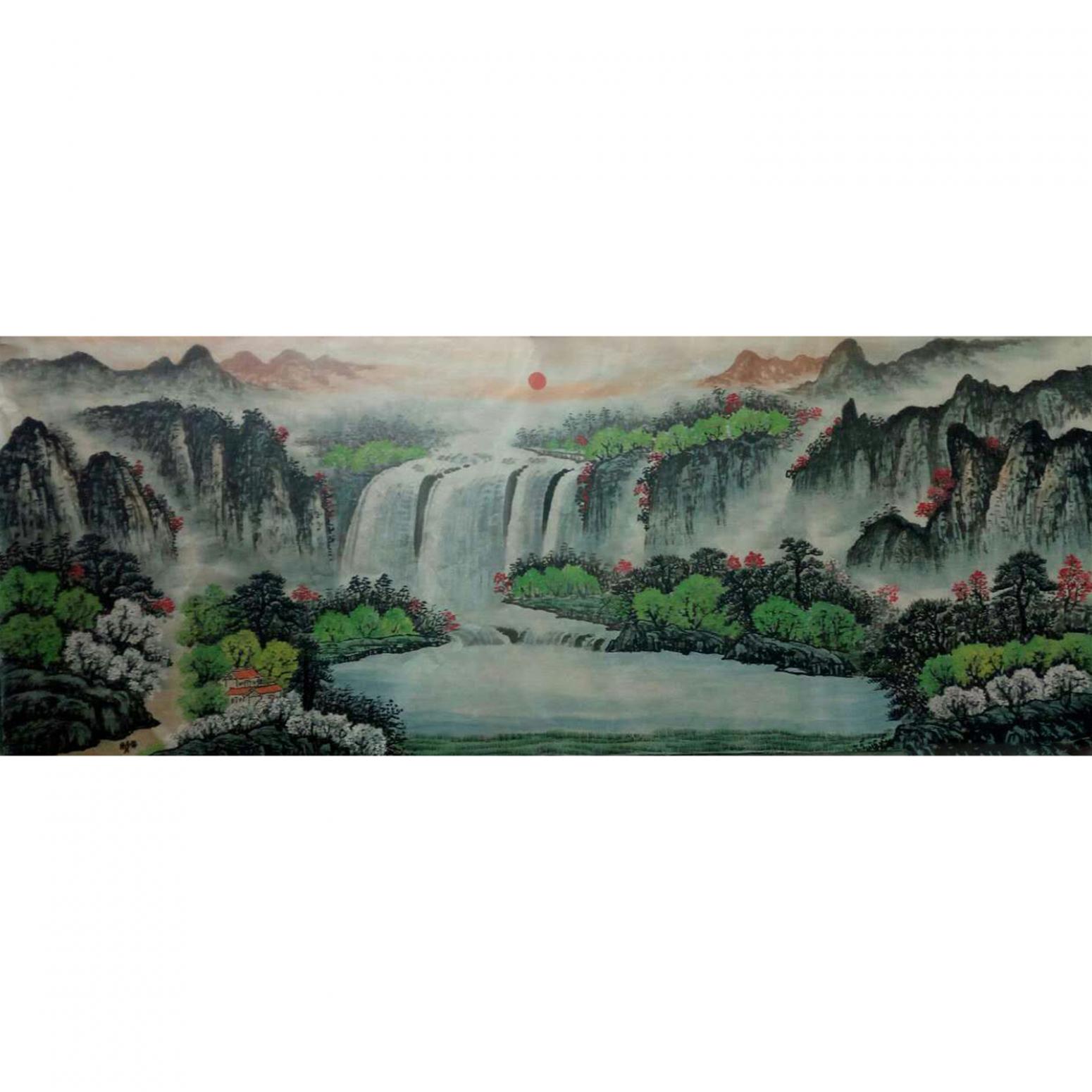 韦杰球国画作品《【高山流水64】作者韦杰球》