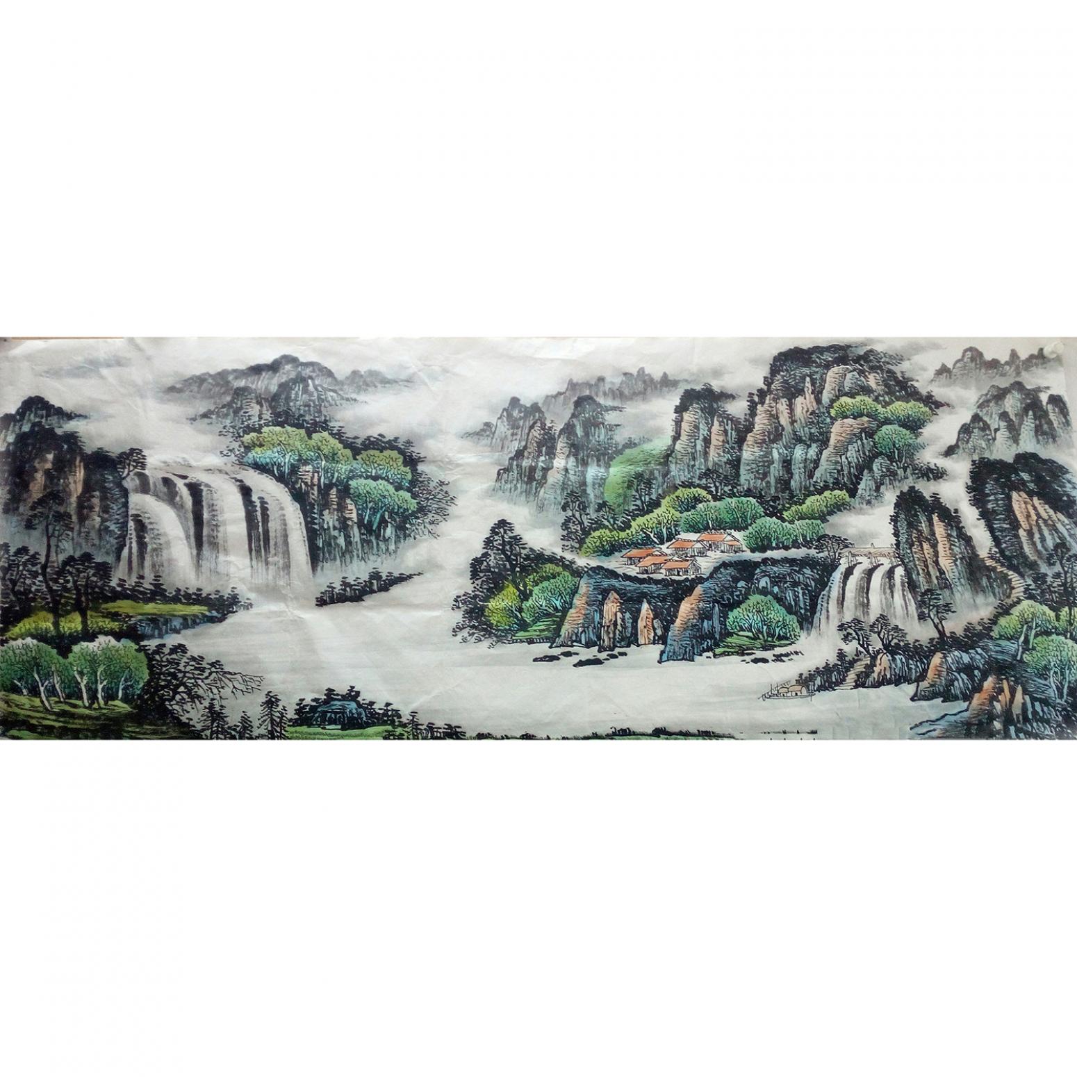 韦杰球国画作品《【高山流水65】作者韦杰球》