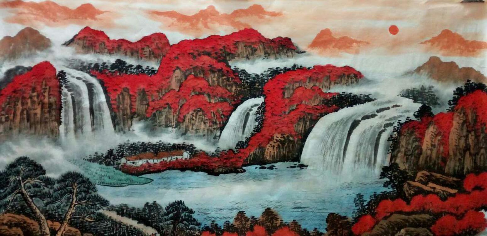 韦杰球国画作品《【高山流水66】作者韦杰球》【图0】