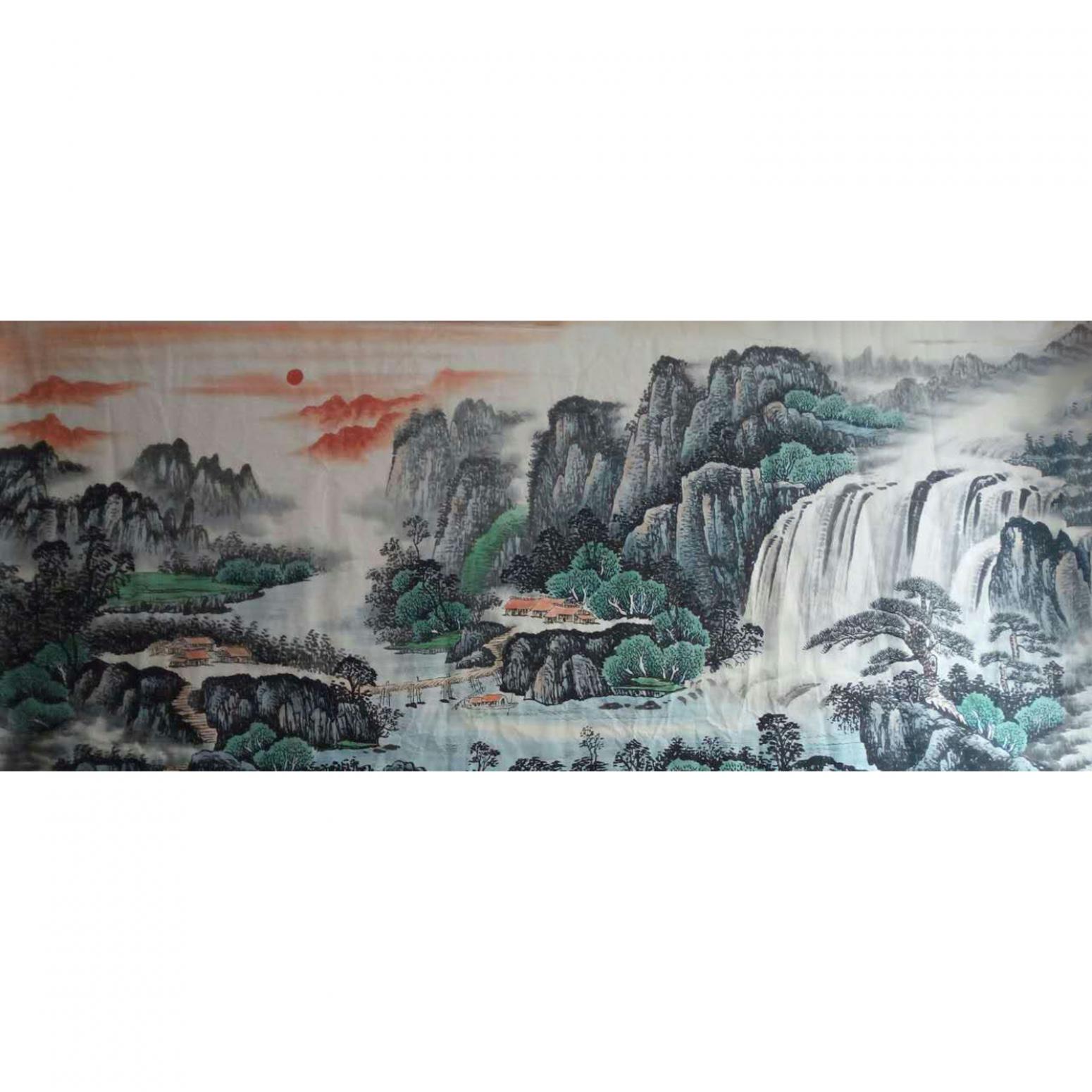 韦杰球国画作品《【高山流水68】作者韦杰球》