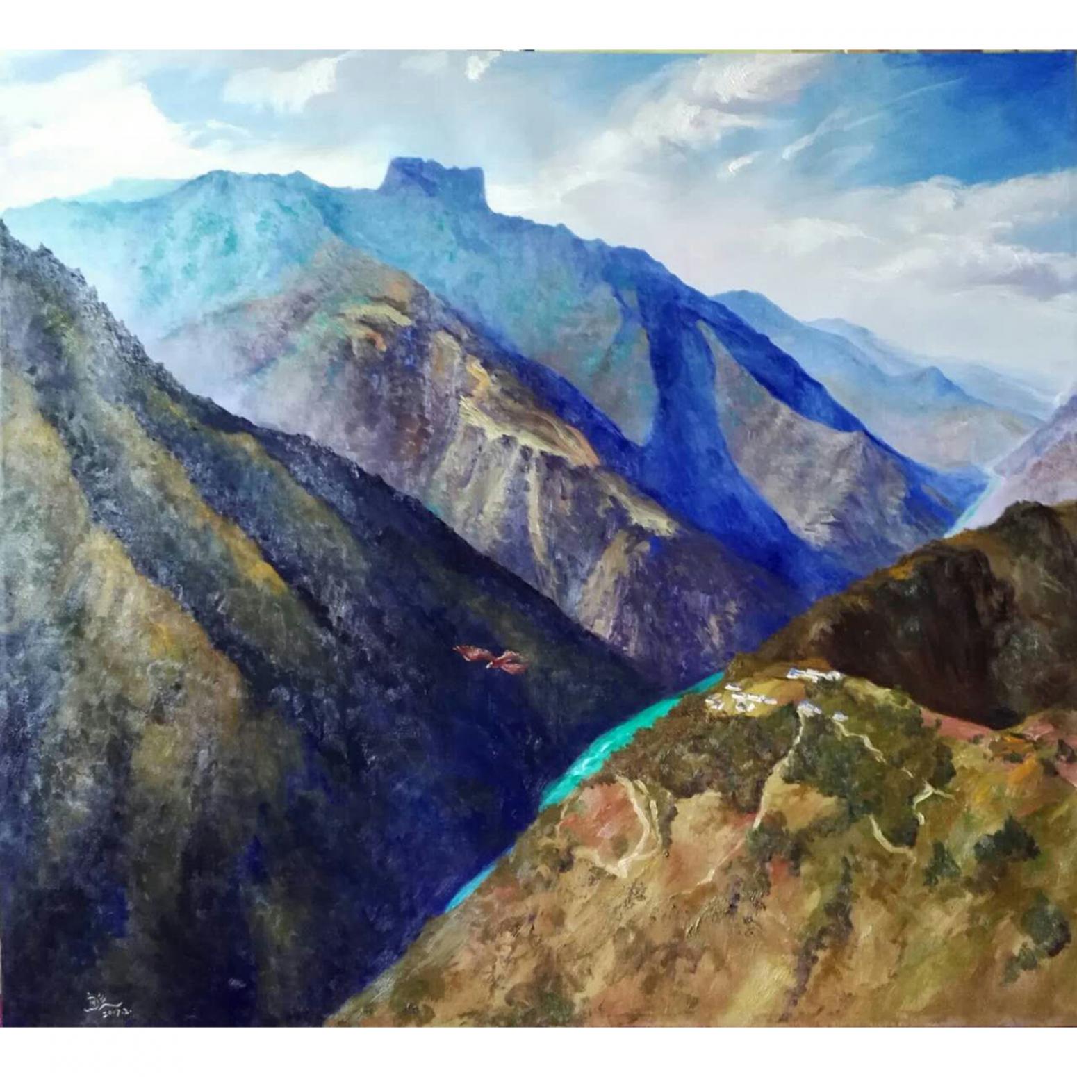 戴建华油画作品《【怒江皇冠山】作者戴建华》