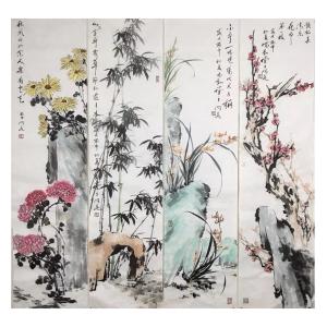 王君永国画作品《【梅兰竹菊2】作者王君永》价格2300.00元