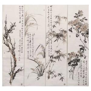 王君永国画作品《【梅兰竹菊3】作者王君永》价格2300.00元
