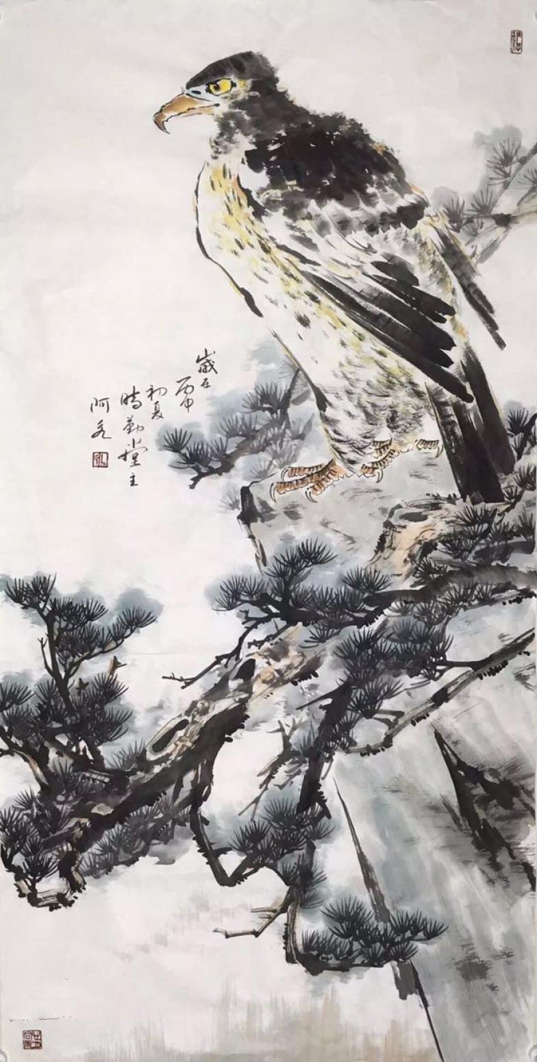 王君永国画作品《【苍鹰3】作者王君永》【图0】