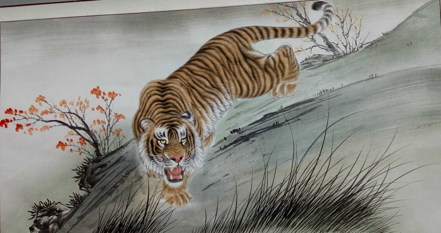 石海博国画作品《【猛虎下山】作者石海博》