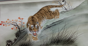 艺术品图片：艺术家石海博国画作品名称《【猛虎下山】作者石海博》价格200.00 元