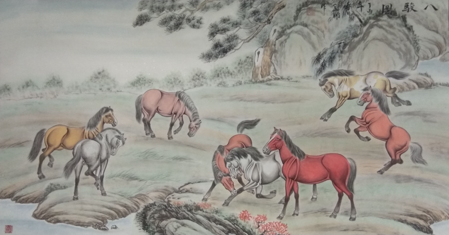 杨金鹏国画作品《【八骏图2】作者杨金鹏》