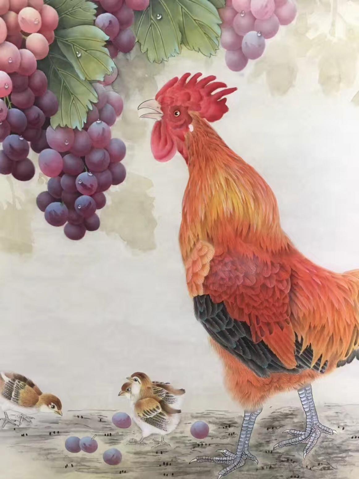 周卫红文玩杂项作品《葡萄树下》【图0】