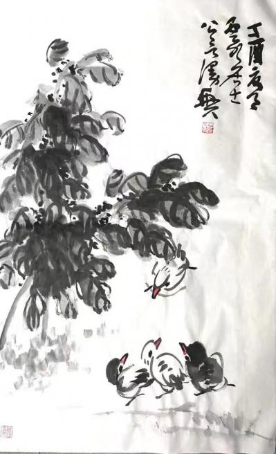 龚光万日记-午后漫兴，泼墨一纸。【图1】