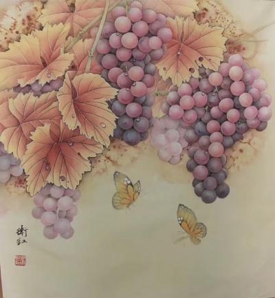 周卫红日记-新作三幅，一个系列，《庆丰收》68*68【图1】