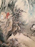 艺术家李亚南日记:新作：探梅图    尺寸150cm x70cm【图1】
