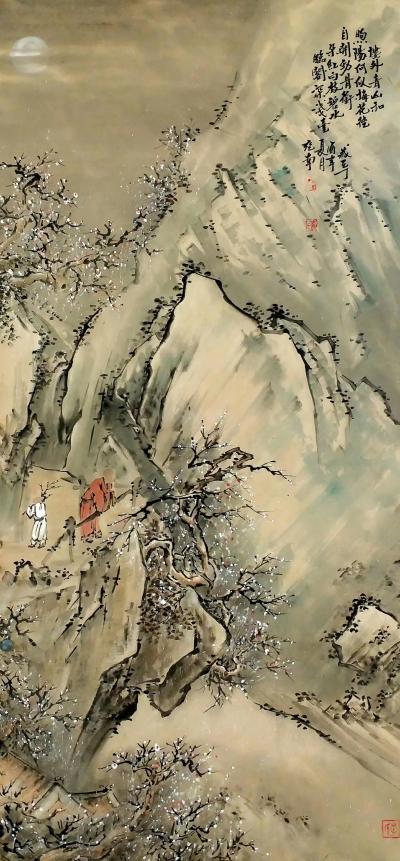 李亚南日记-新作：探梅图    尺寸150cm x70cm【图4】