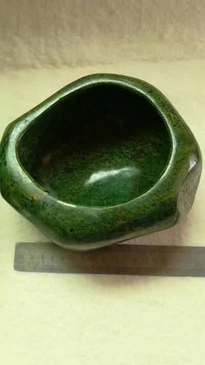 绿玉姿工艺厂叶金发收藏-文房四宝广绿石，笔洗七星伴月。【图5】