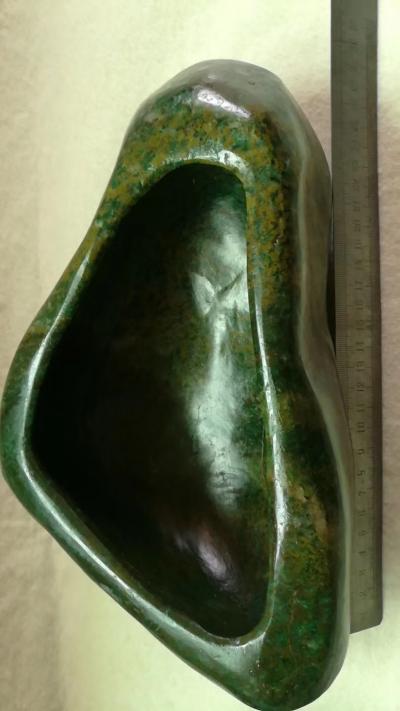 绿玉姿工艺厂叶金发收藏-文房四宝广绿石，笔洗七星伴月。【图7】