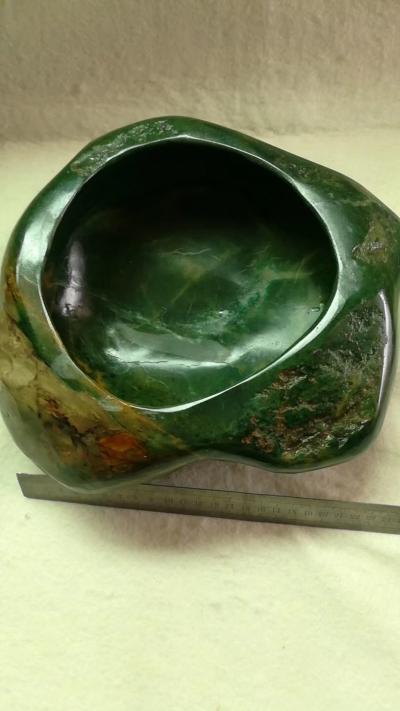 绿玉姿工艺厂叶金发收藏-文房四宝广绿石，笔洗七星伴月。【图8】