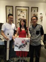 艺术家徐如茂日记:两节期间民俗旅游公司丝绸画廓的团扇，丝绸卡画，国画习作受到广【图1】