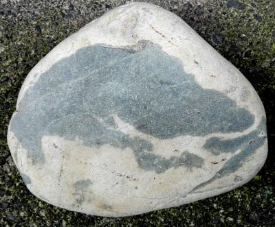 陶文祥收藏-一尊玩石犹如一个独立的世界，这个世界里有一座深色的大山，在黑白相间的峽谷中，一只【图1】